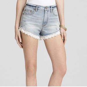 Free people daisy & lace jean shorts!